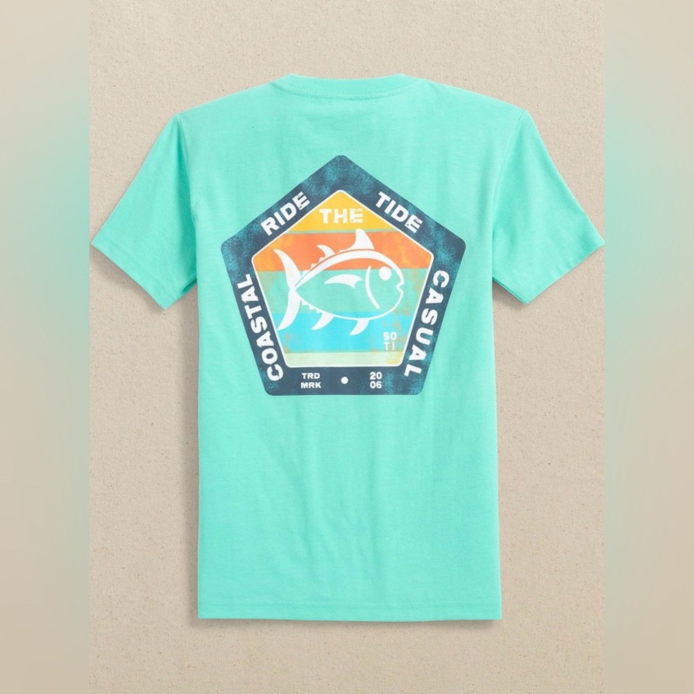 NWT Southern Tide Kid’s Ride the Tide Beach Coastal Casual Skipjack Fish Tee XS
